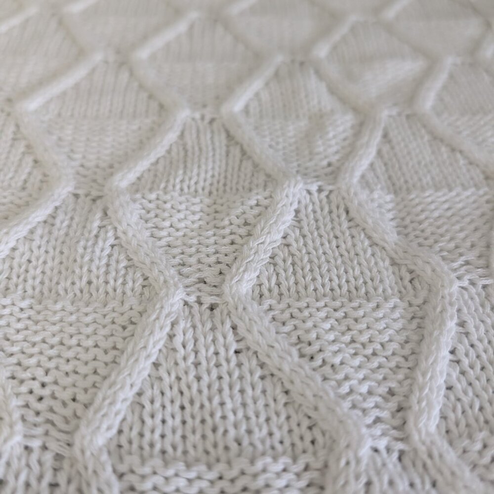 Croft & Barrow Open Knit Crochet Sweater White Cotton Blend Women's Medium NWT - Picture 5 of 8